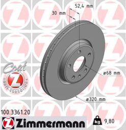 Ön Fren Aynası A4-a5-a6-a7-q5 320x30x28xhavalı 0986479c49-df6148 - 8R0615301-8R0615301C