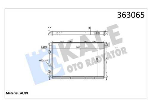 Brazıng Versiyonu Kl128000 Renault Megane I Ba0/1 1.4i 16v 96 03 Mt Mekanik 585x398x34 Su Radyatörü - 7700838133-7701352605