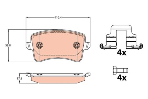 Disk Fren Balatası Arka A4 2007-2015-a4 Allroad 2009 A5 2007 Q5 2008 - 8K0698451-8K0698451A