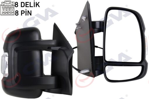 Dış Dikiz Aynası Sağ Ducato-boxer-jumper 06 Elektrikli Isıtmalı Sinyalli Kısa Kol Konveks 8 Fiş Çift Cam - 735424397-735480887-8153.Y6