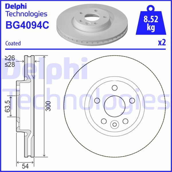 On Fren Dısk Aynası Mondeo Iv S Max Galaxy 07 11 Freelander 2 06-14 Evoque 12-18 Volvo S60 Iı 10 S80 Iı V70 Iıı Xc70 Iı 06 300cm Cap - 7G911125BA-LR007055-30769056