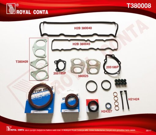 Motor Takım Conta Keçeli Lastikli Partner-berlıngo-c15-jumpy-xsara 1.9 Dw8 - 0197.X6