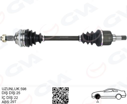 Komple Aks Sol On Peugeot 306 7b.n3.n5 1.6i M-t Abslı 29 Dıs 93-02 - 3272.W2-3272.3G-3272.1H