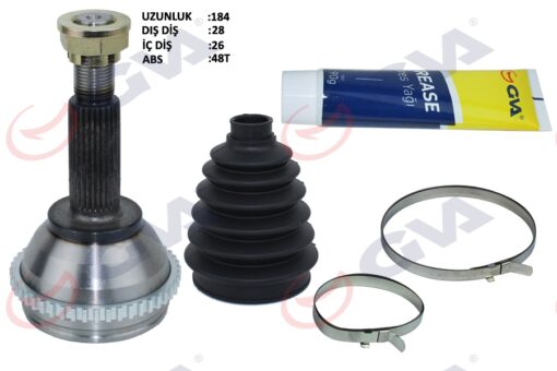 Aks Kafası Dış Ön Ford Transit 2.0 00-06 Abs Li 48diş 28x26x57 184.5mm - 4602019-4602016-1328359