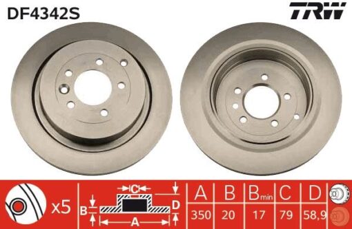 Fren Dıskı Arka Range Rover Sport I L320 09 13 Dıscovery 4 L319 09 18 - SDB000646-SDB500160-SDB000644