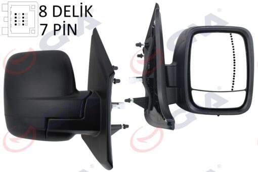 Dış Dikiz Aynası Sağ Trafıc-vivaro 14 Elektrikli Isıtmalı Sensörlü Desenli Asferik 6 Fiş Vm-976ehsar - 963745863R-963651588R-4422961