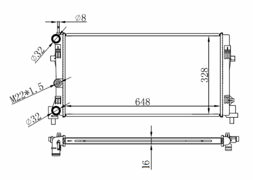 Radyatör Brazing A1-ıbıza V-polo 1.2-1.4-1.6 09 Ac Klimasız Mek 648x326x16 - 6R0121253