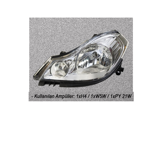 Far Sağ Renault Symbol Iı 08 Elektrikli Motorlu H4 - 7701070631-260105157R