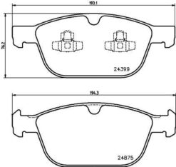 Ön Balata Volvo Xc60 D3 2008-2017 D4 12-17 D5 08-15 T5 2010-1207 T6 2008-2017 156 - 31277334-30793943-31277271