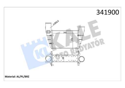 Turbo Radyatörü Intercooler Passat-a4-a6 1.8t 1.9tdı 0005 240.8x166.2x67 Al-pl-brz - 058145805A-058145805B-058145805G
