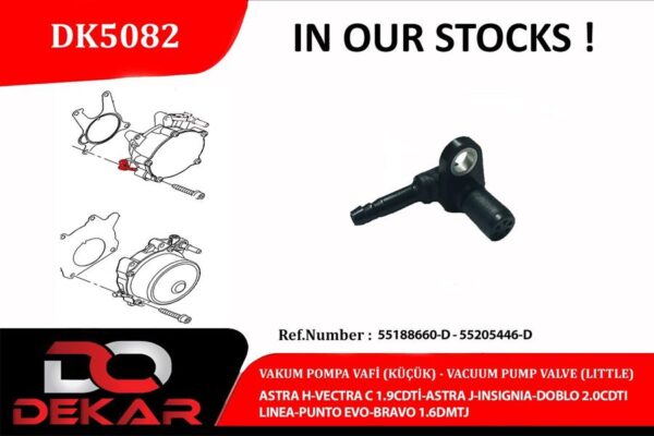 Vakum Pompa Valf Küçük Astra H-vectra C 1.9cdti-astra J-ınsıgnıa-doblo 2.0cdtı-lınea-punto Evo Bravo 1.6dmtj - 55188660D-55205446D-55221325D