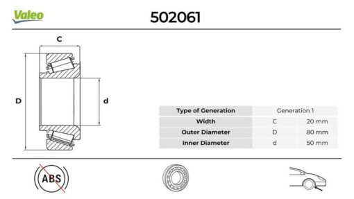 Ön Teker Rulmanı Boxer 94-02 Jumper 94-02 Ducato 82-90 J5 83 1.9d-2.0-2.5td-2.8hdı 80x50x20 1400kg - 3350.21-3326.27-71714450
