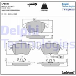 Ön Balata Fişli Caddy Iıı 04 Golf Iv V Vı 97 Jetta Passat 05 Polo 09 Octavıa 04 - 1K0698151-1K0698151E-WVA23587