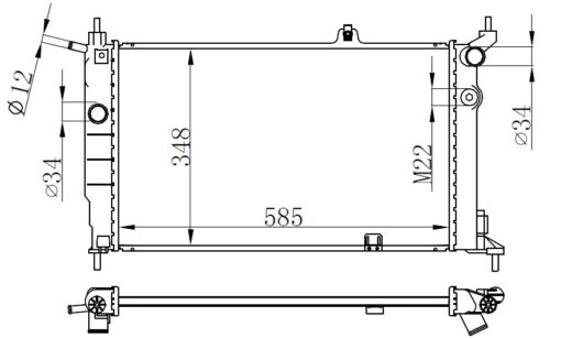 Radyatör Astra F 1.4-1.6-1.8-2.0 Ac Mek 590x377x34 - 1300116-1300147-1300116-1300147