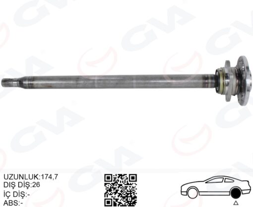 Aks Mılı Arka Sag Ince Uzun 893mm Mercedes Sprınter B906 . Vw Crafter 30-35-50 Z:26-29 Poryalı - A9063503810-2E0501172D
