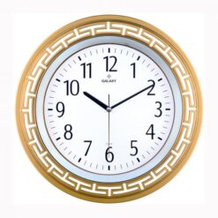 Duvar Saati Altın Sarısı Çerçeve Çap:34.4cm Akrilik Boyalı 2 Renk Abs Kasa Mineral Cam Sessiz Akar Makine Pvc Kadran Kadran Ölçüsü: 240mm Kadran Baskı Alanı:150mm - SAAT 82-AG