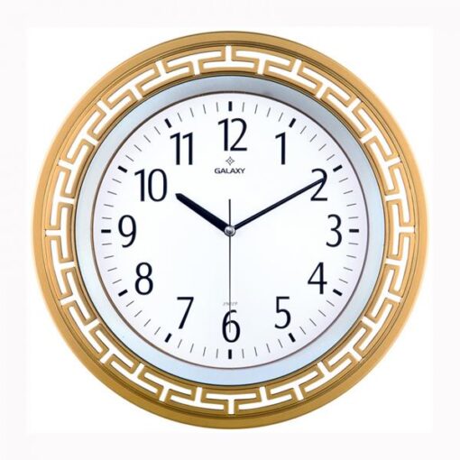 Duvar Saati Altın Sarısı Çerçeve Çap:34.4cm Akrilik Boyalı 2 Renk Abs Kasa Mineral Cam Sessiz Akar Makine Pvc Kadran Kadran Ölçüsü: 240mm Kadran Baskı Alanı:150mm - SAAT 82-AG