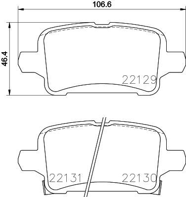 Arka Fren Balatası Opel Astra K 1.0-1.4-1.4t-1.6t-1.6 Cdtı 16 22 106.5x46.3x16.6 - 1684934880-39037199-95526568