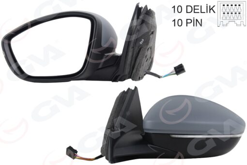 Dış Dikiz Aynası Sol Elektrikli Isıtmalı Sinyalli Katlanır Ç.aydınlatmalı Astarlı Konveks 208 19- Corsa F 19- 10h10p - 983758881T-98260232XT