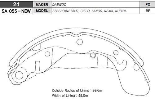 Arka Kampana Pabuç Balata Opel Corsa C / Vectra A / Astra F / Daewoo Nubıra 1.6l 2.0l J100 97-05 / L Anos 1.5l 97-05 / Espero 1.5l 1.8l 2.0l 95-99 / Nexıa 1.5l 95-97 - 1605056-1605042-1605953-1605929