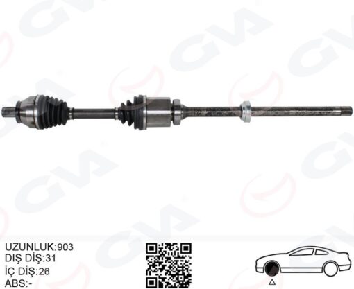 Komple Aks Ön Sağ Freelander 2 L359 2.2 Td4 06 14 Uzunluk 1.002mm Diş 40 Diferansiyel Diş 28 - LR002618-LR006707-LR062661