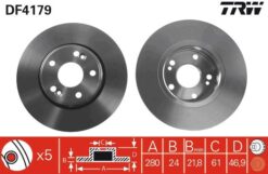 Ön Fren Diski Renault Laguna Iı 01 07 280x21.8 Havalı 5 Delik - 7701206613-8200007121-8671017410
