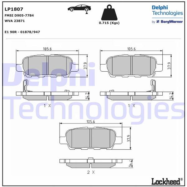 Arka Balata Nıssan Xtraıl 2.0-2.2dcı 01 Infınıtı Fx35 3.5 03 Fx45 4.5 03 Grand Vitara 2.4 09 - 440608H385-44060AM485-WVA23814