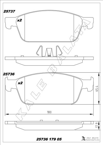 On Fren Balatası Focus Iıı 14 C-max 06 11 10 03 Kuga 08 Connect Tc7 13 Mazda 3 03 Mazda 5 10 Volvo S40 04 V40 12 V50 04 C30 06 C70 05 - 1775091-BV612K021AC