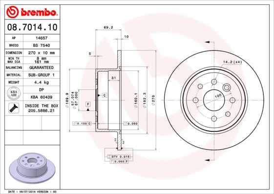 Arka Fren Aynası Vectra B 96-02 270 X 10 X 4dl Dolu 90495268 - 569209-90512909-93182288-569117