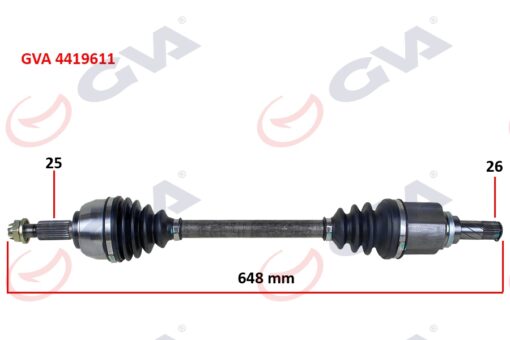Komple Aks Sol Dacıa Dokker 1.5 Dcı 12- 648mm - 391011406R-391019924-391015654R