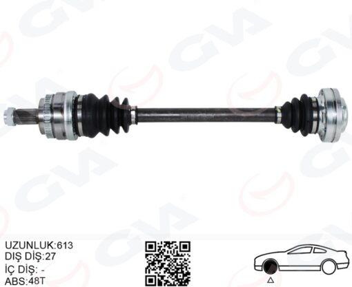 Komple Aks Arka Sol Bmw E81 E87 E82 E88 E90 E91 E92 607mm - 33217547075