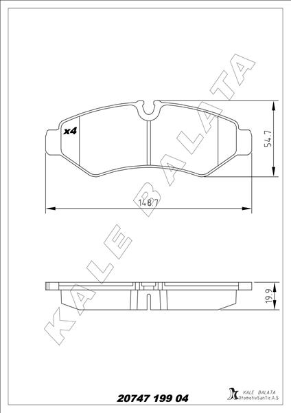 Fren Balatası Arka Mercedes Sprınter B907 B910 18 Tek Teker - A9104203700