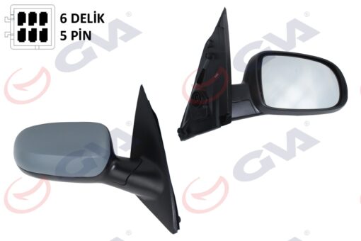 Dış Dikiz Aynası Sağ Corsa C 01 Elektrikli Isıtmalı Astarlı Konveks 5 Fiş Vm-200ehpr - 1428308-1428857-1426530