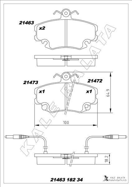 Ön Balata Fişli Renault R9-r19-r21-clıo I-ıı-megane I-twıngo-logan-sandero-solenza - 7711130071-7701204833-WVA21404