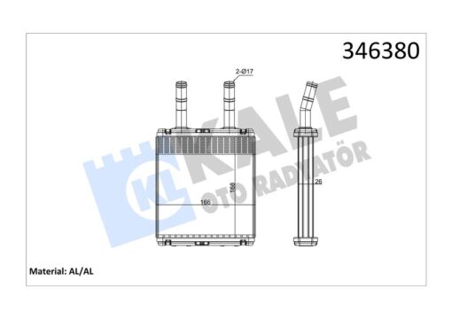 Kalorifer Radyatörü Hyundaı Accent 1.3l 4g13 95-00 / 1.5l G4ek 95-00 / Admıre 1.3l G4ea 01-05 / Getz 1.3l G4ea 03-05 / 1.5l D3ea Crdi 02-05 - Aleminyum - 9722122000-9722122001
