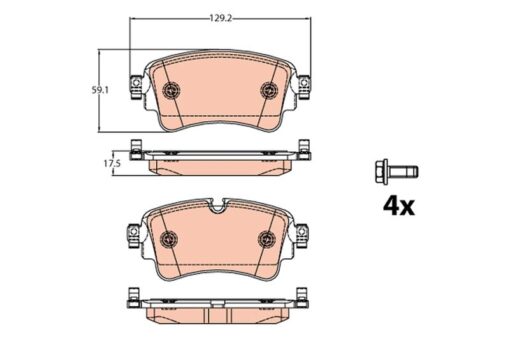 Arka Fren Balata Audı A4-a5-a7-q5-q7 2014 129.3x59x17.5 - 8W0698451L-8W0698451H