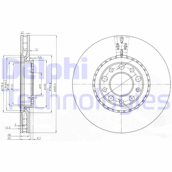 Ön Fren Dıskı Jeep Renegade 14 Compass 16 Alfa Romeo 159 05 Gıulıetta 10 Fıat 500x 14 305x28x5 Delik - 51767382-51760621-51912591-46843608