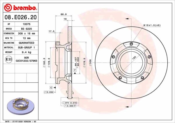 Arka Fren Dısk Aynası Transıt Custom V362 12 Abs Lı O.ceker Cap 308 16 - BK212A097EA-2012584-2040064