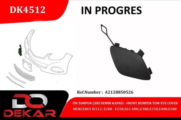 Ön Tampon Çeki Demir Kapağı Mercedes W212-e200-e250-e63-amg-e300-e350 - A2128850526