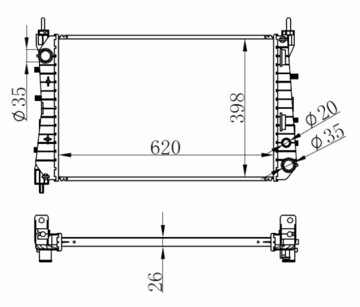 Radyatör Brazing Lınea 1.3 Jtd Ac Klimasız Mek 621x395x26 - 51785217-51852517