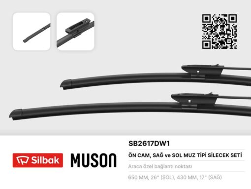 Ön Silecek Süpürgesi 650/430mm Muz Tipi C4 Cactus E3 02/14