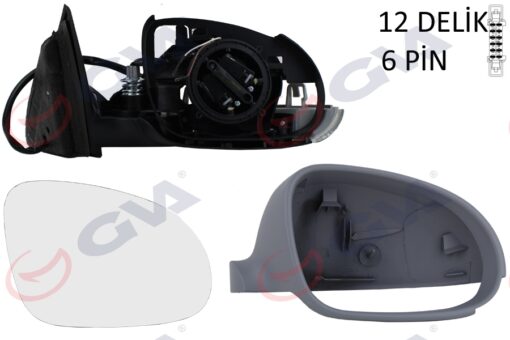 Dış Dikiz Aynası Sağ Passat 03 Elektrikli Isıtmalı Sinyalli Astarlı Konveks 6 Fiş Vm-199ehpr - 3B1857508AT