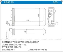 Kalorifer Radyatörü Fıat Tempra 95 01 Tipo 95 01 Alfa Romeo 145 95 01 146 94 01 155 92 97 - 7754065-7582699-7754068
