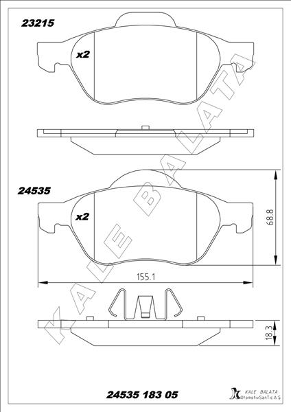 Ön Balata Megane Iı 02 Scenıc Iı 02 Clıo Iıı 05 1.5dci 1.6 16v 2.0 16v - 410601237R-7701209100-WVA24535