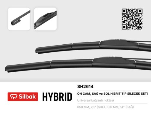 Silecek Süpürgesi 650/350mm Muz Tipi Jazz 10/08-i30. Cw Gd 12/11-santa Fe 06/12-cee D. Pro Cee D 05/12-auris E18 09/12-corolla E15 11/06