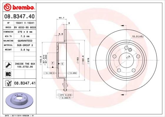 Fren Dıskı Arka Mercedes W176 W246 C117 - A2464230012