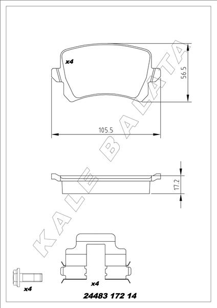 Arka Balata Passat-cc-caddy-golf5-golf6-jetta-a3-a6-leon-octavıa-superb 04 Gdb1622 - 3C0698451D-1K0698451G-4F0698451D
