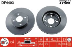 Ön Fren Aynası Corolla 1.4-1.6-1.8 Vvt-i 01/02 255x25x4dlxhavalı - 4351202070-4351213030