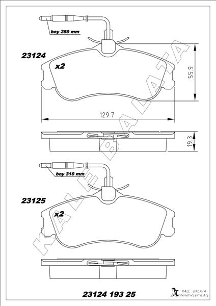 Ön Balata Partner-berlıngo 07/96 Xsara 04/97 P306 05/93-05/01 Fişli - 1611335080-4251.54-4251.55-4254.85
