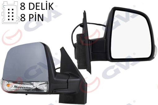 Dış Dikiz Aynası Sağ Doblo 11 Elektrikli Sinyalli Astarlı Tek Cam Sensörlü Konveks 8 Fiş Vm-668ehpsr - 735528041